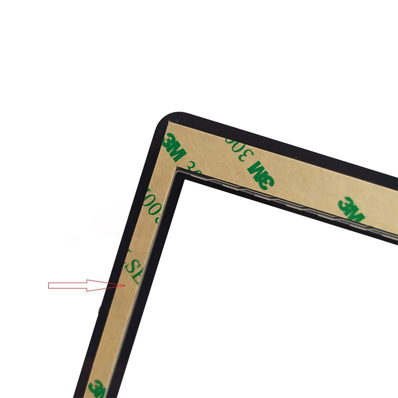 Back view of Kadybe D115 touch screen glass showing adhesive tape