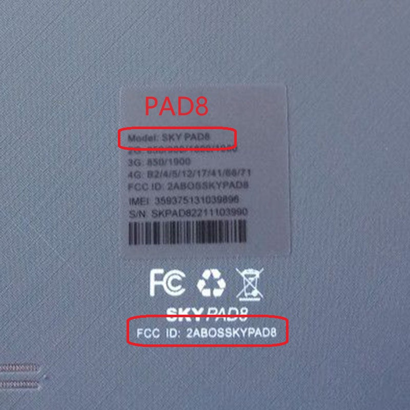 Pannello dello schermo LCD da 8 pollici per dispositivi Sky SKY PAD8 2ABOSSKYPAD8