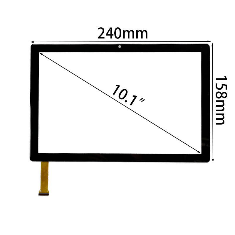 Front view of 10.1 inch replacement touch screen digitizer glass for Smart Life Within Reach MB1001 tablet