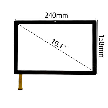 Front view of 10.1 inch replacement touch screen digitizer glass for Wqplo WPL1001 MB1001 tablet