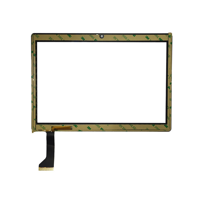 Back view of Angs-ctp-101206 touch screen glass showing adhesive tape