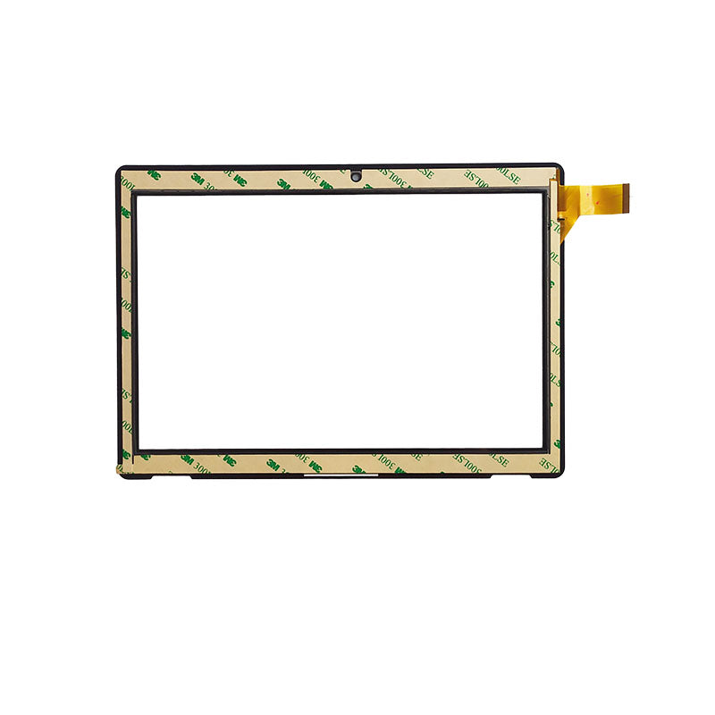 Back view of GHIA GTABV10S touch screen glass showing adhesive tape